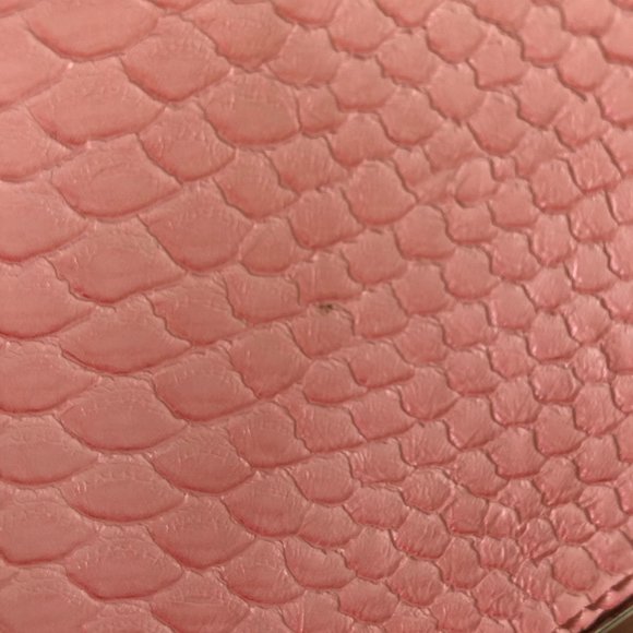 BCBG Light Pink Faux Snakeskin Envelope Clutch - Picture 10 of 13